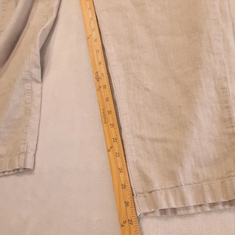 Banana Republic Mens Mason Athletic Tapered Pants 34x30 Beige Cotton Linen